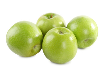 Fresh juicy green apples isolated on white