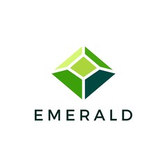 emerald gem logo vector icon illustration