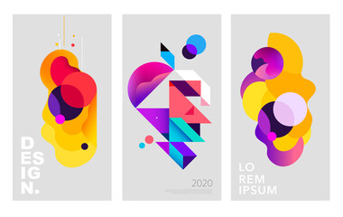 Abstract geometric multicolored background. Retro design elements. vector set. eps 10