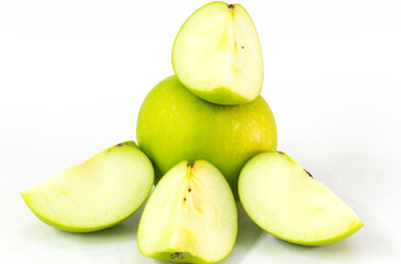 green apples isolated on white background