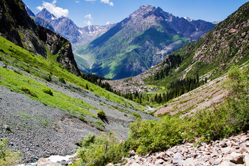 Alatau Plateau in Tian Shan mountains, Karakol, Kyrgyzstan, Central Asia