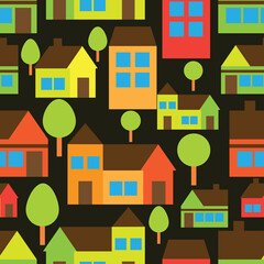 city view ornament pattern. vector illustration