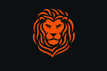 Stylized Design of Lion Head with Confident Eyes