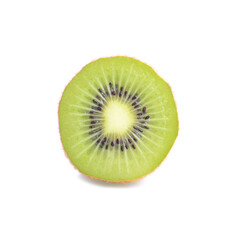 Naklejka na ściany i meble Single half of ripe juicy kiwi fruit isolated on white background