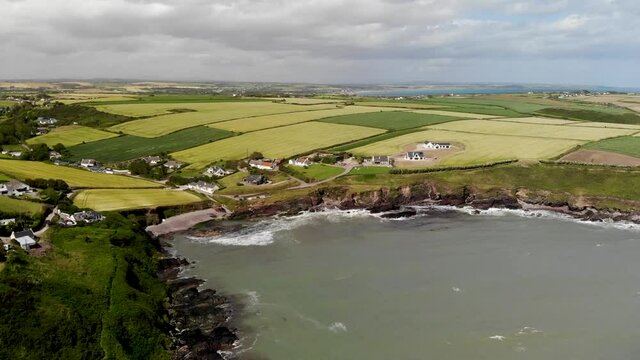 Aerial view of Irish settlements on a coastline, Crosshaven, Ireland