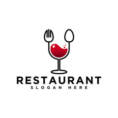 simple outline restaurant logo design