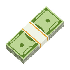 Dollar bundle cartoon vector icon.Cartoon vector illustration banknotes of money. Isolated illustration of bundle dollar icon on white background.