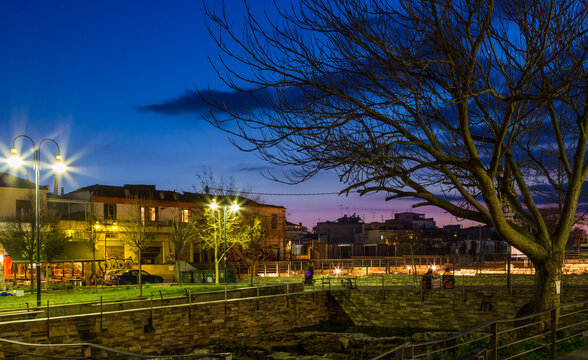 Beautiful times just after the sunset, in the castle of Larissa , Thessaly, Greece, Europe.