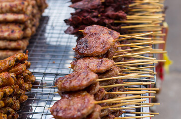 Grilled pork selected focus