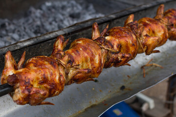 roasting chicken selected focus