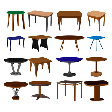 Large set of table images. A set for various purposes in design, interior, and so on.