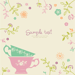 Vector coffee or tea background with space for text.