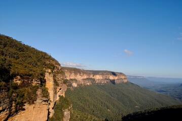 The red cliffs in the Blue Mountains, Australia