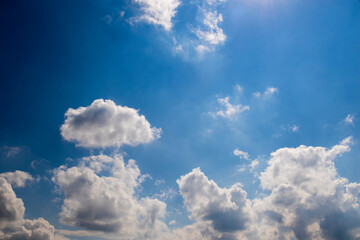 Cumulonimbus cloud on blue sky background, nature background.