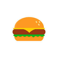 Burger flat, Fast food icon, vector illustration isolated on white background
