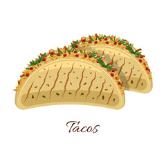 Taco vector icon.Cartoon vector icon isolated on white background taco.