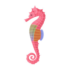 Sea horse vector icon.Cartoon vector icon isolated on white background sea horse.