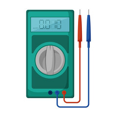 Multimeter vector icon.Cartoon vector icon isolated on white background multimeter.