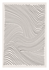 Papier Peint photo Minimaliste art Composition d& 39 art de ligne dessinée à la main artistique minimaliste créative abstraite à la mode