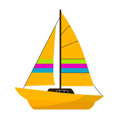 Sail yacht vector icon.Cartoon vector icon isolated on white background sail yacht.