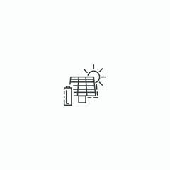 vector illustration of the solar panel icon line