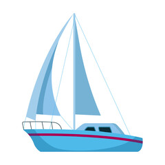 Sail yacht vector icon.Cartoon vector icon isolated on white background sail yacht.