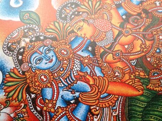 krishna and radha mural painting © Gautham