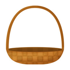 Wicker basket vector icon.Cartoon vector icon isolated on white background wicker basket.