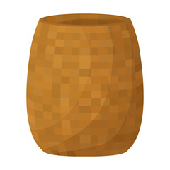Wicker basket vector icon.Cartoon vector icon isolated on white background wicker basket.