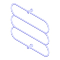 Heated towel rail dryer icon. Isometric of heated towel rail dryer vector icon for web design isolated on white background