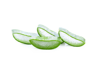 Aloe sliced, isolated on a white background