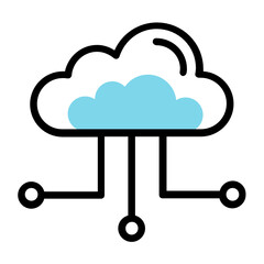 Cloud Computing Big Data Vector Icon 