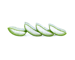 Aloe sliced, isolated on a white background
