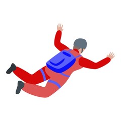 Adventure skydiving icon. Isometric of adventure skydiving vector icon for web design isolated on white background