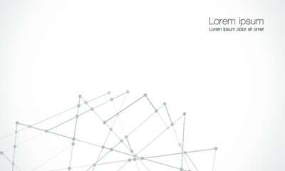 Abstract technology Network nodes, digital connection background with polygonal shapes on white Vector.  science technology, data structure, connected points, web.