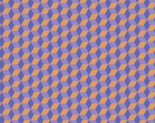 Abstract cube pattern, fully seamless. 3d blue vector geometric wallpaper, cube pattern background.Modern Graphic Design.Optical illusion.