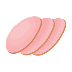 Obraz premium Sausage vector icon.Cartoon vector icon isolated on white background sausage.