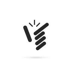 Obraz premium black abstract hand like easy logo