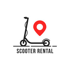 electric scooter rental with red pin