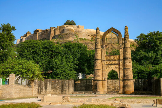 View of Badal Mahal Gate (Darwaza) in Chanderi, Madhya Pradesh, India.