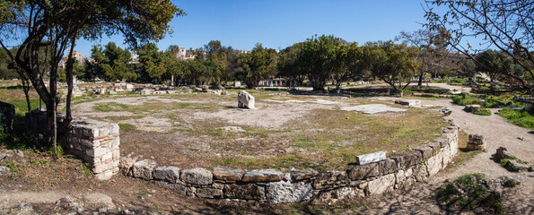Fototapeta na wymiar Ruins of Agora of Athens (since V century BCE)