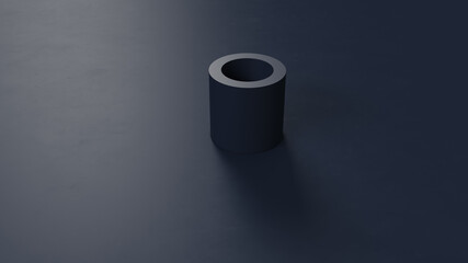 Navy Blue Tube Block 3d illustration 3d render	
