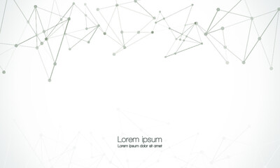 Abstract technology Network nodes, digital connection background with polygonal shapes on white Vector.  science technology, data structure, connected points, web.