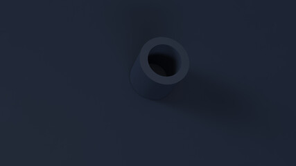 Navy Blue Tube Block 3d illustration 3d render	
