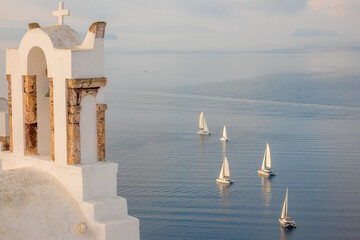Cross of the Greek Church and Sailing Yachts