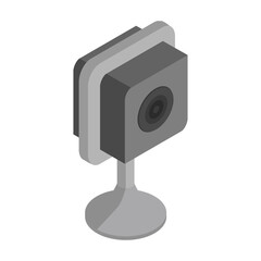 Obraz premium Security camera vector icon.Isometric vector icon isolated on white background security camera.