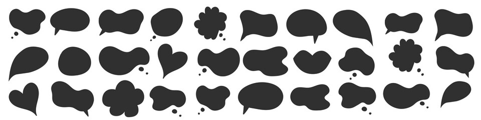 Empty black speech bubbles. Online chat clouds vector isolated on white background. Infographic elements for your design. Stock Vector Illustration	