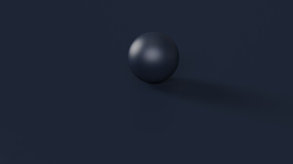 Navy Blue Sphere Block 3d illustration 3d render