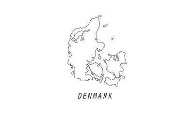 Fototapeta na wymiar Denmark map outline country vector illustration