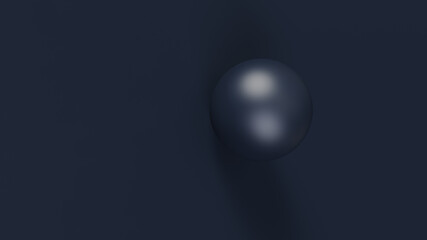 Navy Blue Sphere Block 3d illustration 3d render